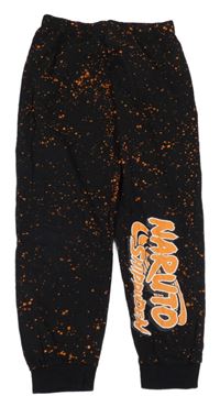 Černo-oranžové skvrnité pyžamové kalhoty s nápisem - NARUTO PRIMARK