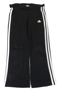 Černo-bílé funkční sportovní tepláky Adidas