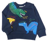 Tmavomodrá mikina s dinosaury C&A