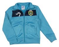 Azurovo-tmavomodrá thermo propínací mikina se znakem Joma