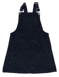Tmavomodré třpytivé manšestrové šaty s kapsou Denim Co.