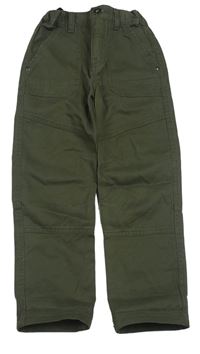Tmavozelené plátěné kalhoty F&F