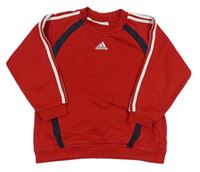 Červeno-černá mikina s logem Adidas