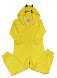 Hořčicová chlupatá kombinéza s kapucí - Pikachu H&M