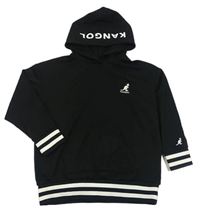 Černá mikina s logem a kapucí Kangol