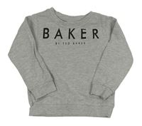 Šedá melírovaná mikina s nápisem Baker