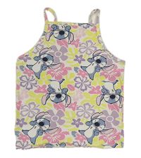 Bílo-barevný květovaný crop top se Stitchem George