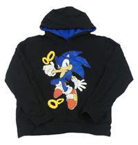 Černá mikina se Sonicem a kapucí