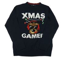 Tmavomodrý svetr se sobem C&A