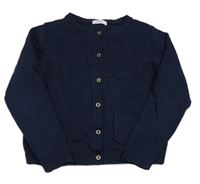 Tmavomodrý propínací svetr Next