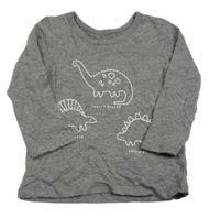 Tmavošedé melírované triko s dinosaury George