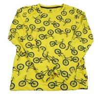 Hořčicové triko s bicykly Hema
