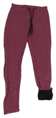 Vínové třpytivé zateplené legíny Yigga