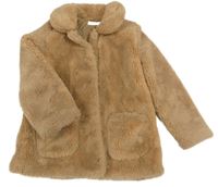 Hnědý kožešinový podšitý kabát H&M