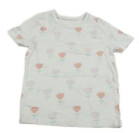 Bílé květované tričko George