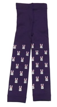 Fialové thermo punčochové legíny s králíky Ergee