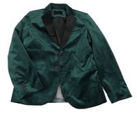 Tmavozelené semišové slavnostní sako