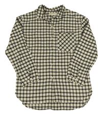 Béžovo-černá kostkovaná halenka Zara