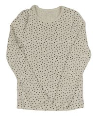 Smetanové puntíkaté žebrované triko George