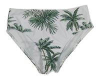 Bílé plavkové kalhotky s listy Shein