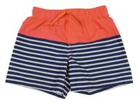 Červeno-tmavomodro-bílé plážové kraťasy s pruhy H&M