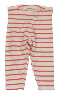 Bílo-korálové pruhované capri legíny Lupilu