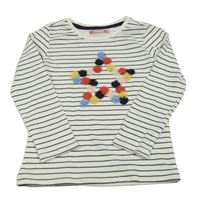 Smetanovo-tmavomodré triko s hvězdou z třásní Cool Club