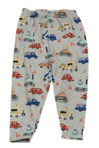 Šedé melírované tepláky s dopravními prostředky Shein