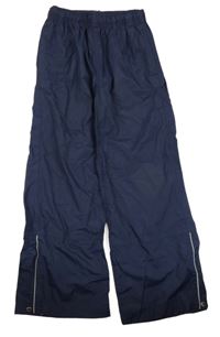 Tmavomodré šusťákové nepromokavé funkční kalhoty Crane