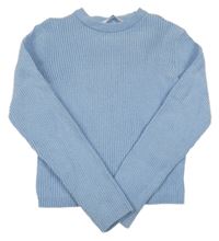 Světlemodrý žebrovaný žinylkový svetr M&S