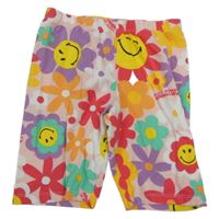 Světlerůžovo-barevné květované elastické kraťasy Matalan