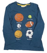 Petrolejové triko s míči Kids