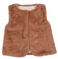 Starorůžová kožešinová zateplená vesta Dunnes