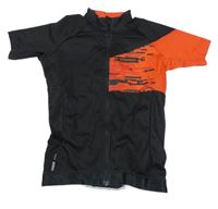 Černo-červené cyklistické tričko Decathlon