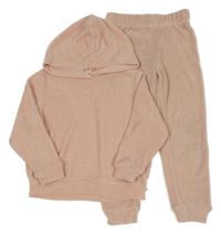 2set - Růžový žinylkový svetr s kapucí + tepláky H&M