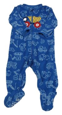 Modrý fleecový overal s dopravními prostředky Primark