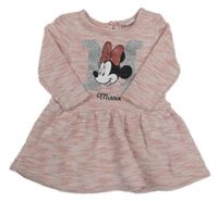 Růžovo-bílé melírované šaty s Minnie Primark