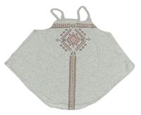 Světlešedý melírovaný top se vzorem H&M