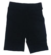 Černé žebrované elastické kraťasy Primark