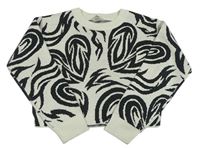 Bílo-černý vzorovaný crop svetr H&M