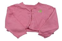 Růžové propínací svetrové lehké bolerko s výšivkou Mothercare