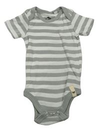 Bílo-šedé pruhované body 