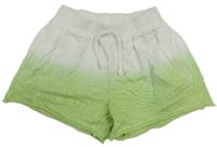 Bílo-zelené teplákové kraťasy Zara