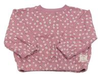 Starorůžová květovaná crop mikina Primark