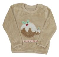 Smetanová plyšová mikina s vánočním obrázkem Nutmeg