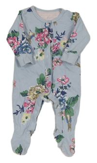 Světlemodrý květovaný overal Joules