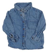 Modrá riflová košile s kapsou Primark