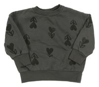 Tmavošedá mikina se srdíčky Primark