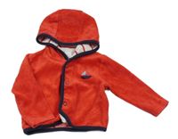 Červená sametová propínací mikina s kapucí C&A