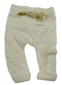 Smetanové pletené tepláky s mašlí Mexx